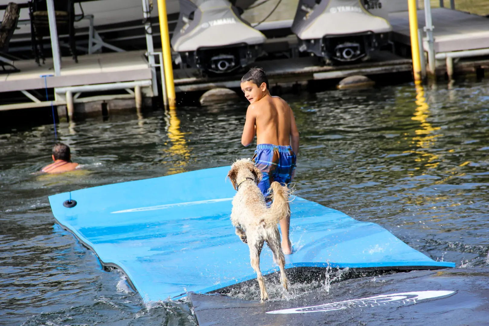 fun on a floating mat