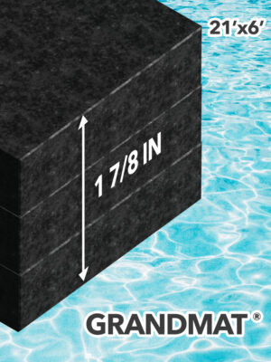 Swimming pool mat dimensions and branding.
