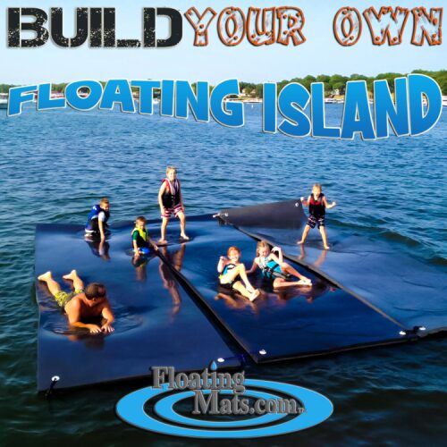 A floating island made from three separate floating mats