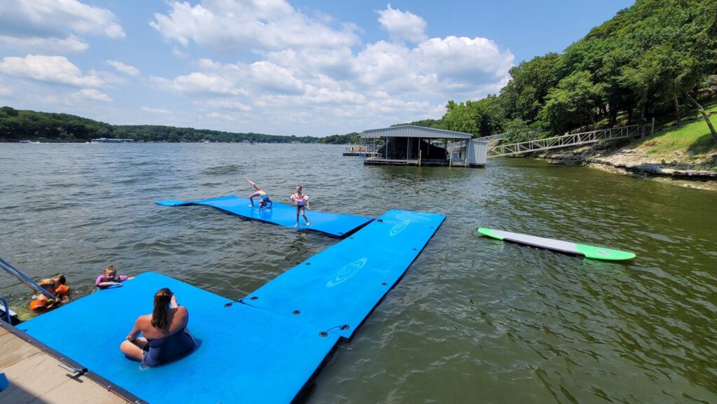 extend your dock with floating water mats