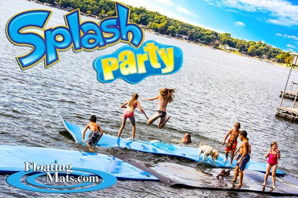 Splash party with floating mats